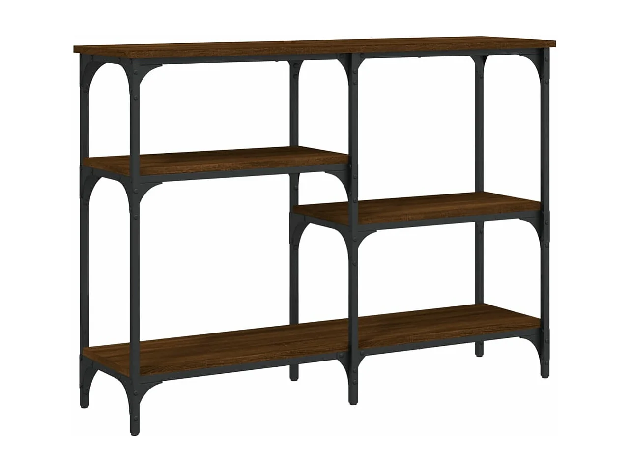 Table console chêne marron 102x29x75 bois d'ingénierie