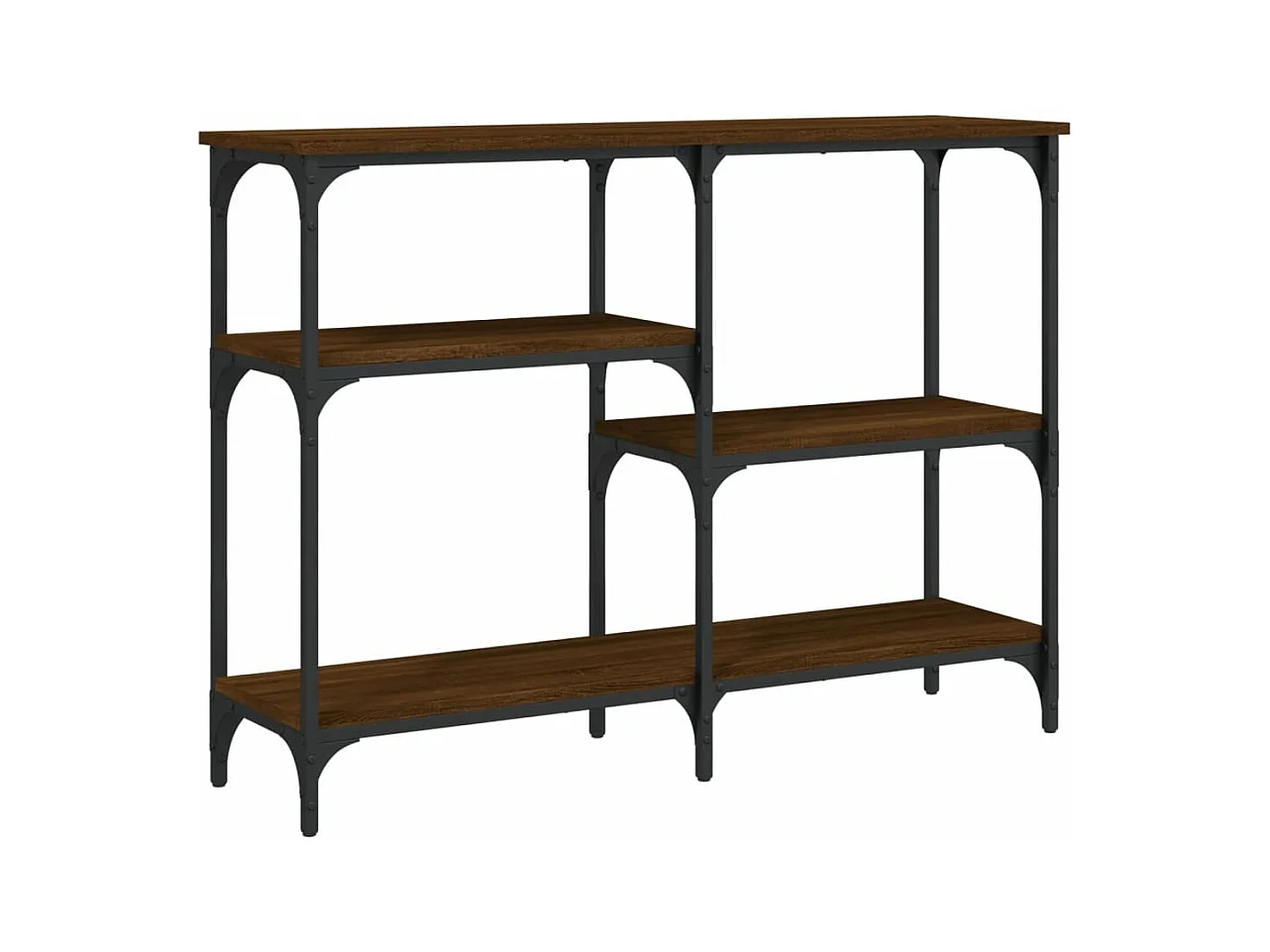 Table console chêne marron 102x29x75 bois d'ingénierie