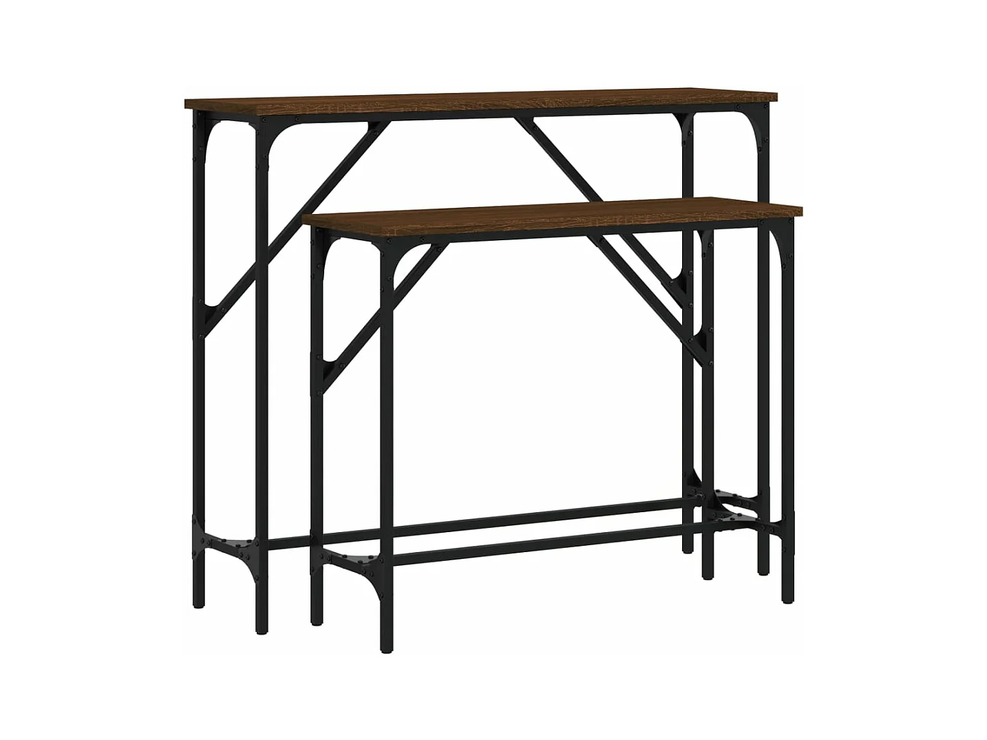 Tables console 2 pcs chêne marron bois d'ingénierie