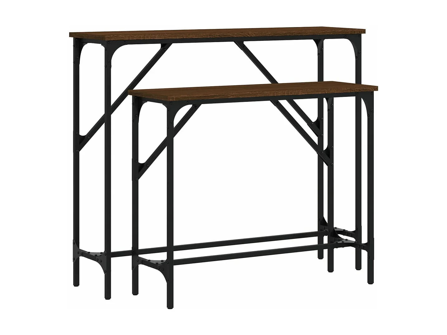 Tables console 2 pcs chêne marron bois d'ingénierie