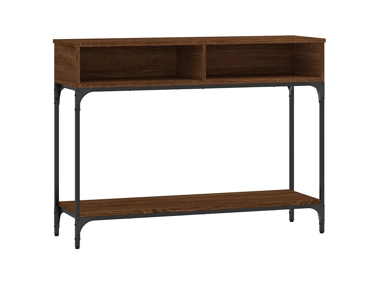 Table console chêne marron 100x30,5x75 bois d'ingénierie