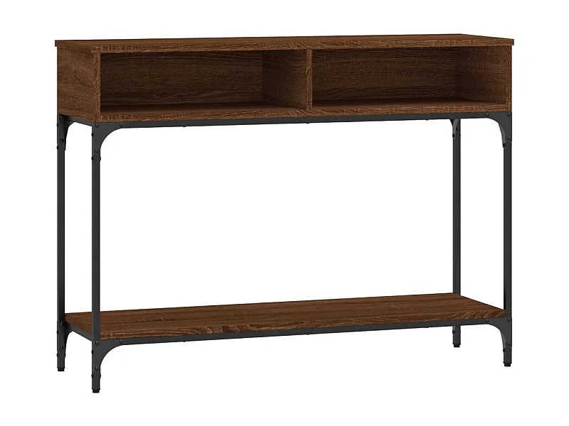 Table console chêne marron 100x30,5x75 bois d'ingénierie