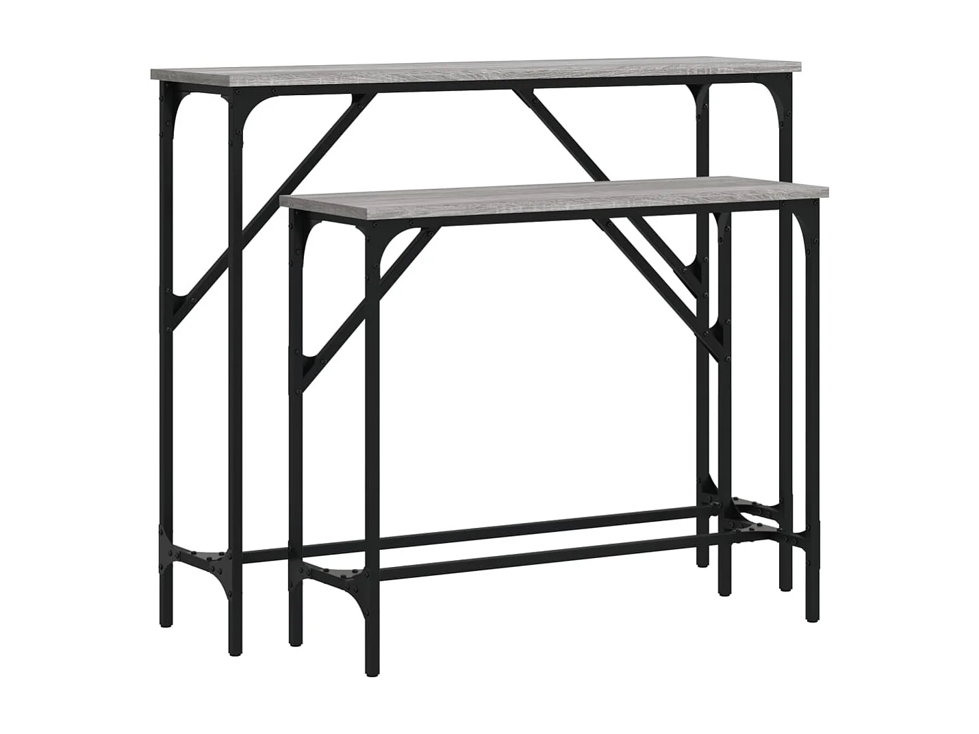 Tables console 2 pcs sonoma gris bois d'ingénierie
