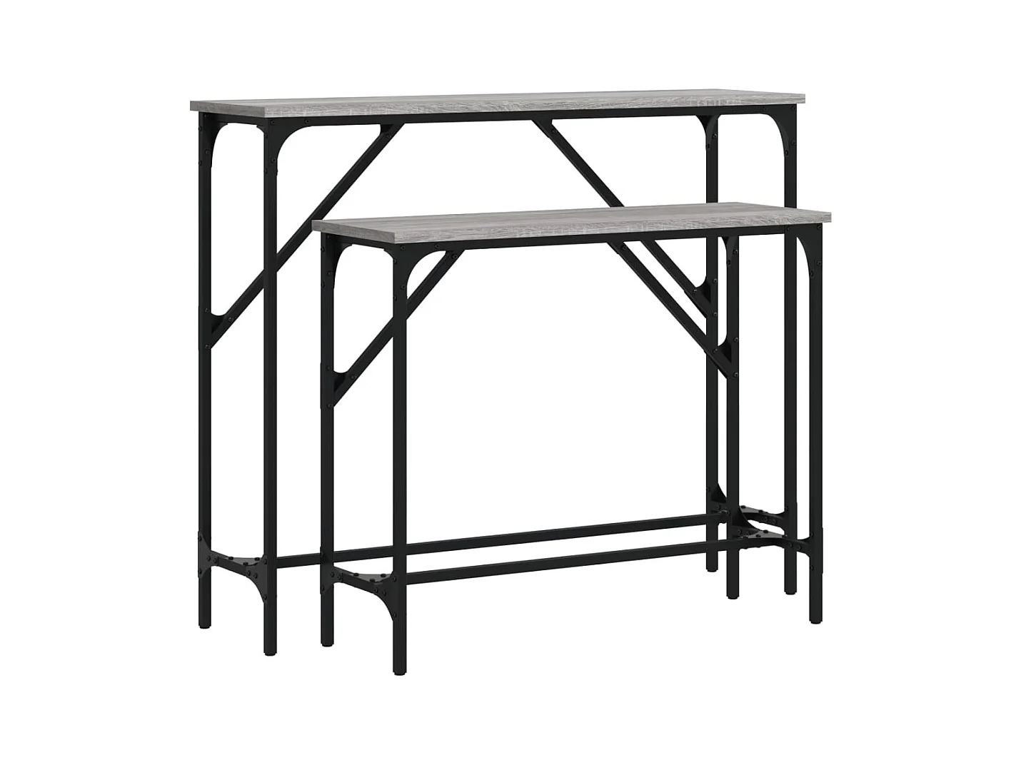 Tables console 2 pcs sonoma gris bois d'ingénierie