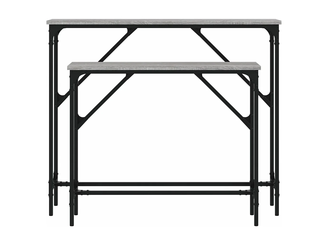 Tables console 2 pcs sonoma gris bois d'ingénierie