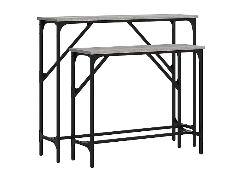 Tables console 2 pcs sonoma gris bois d'ingénierie