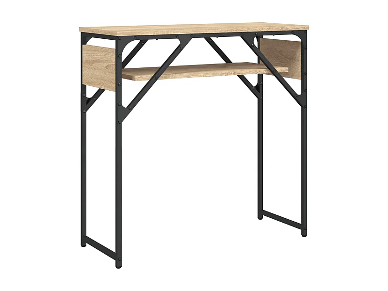 Table console avec étagère chêne sonoma 75x30x75