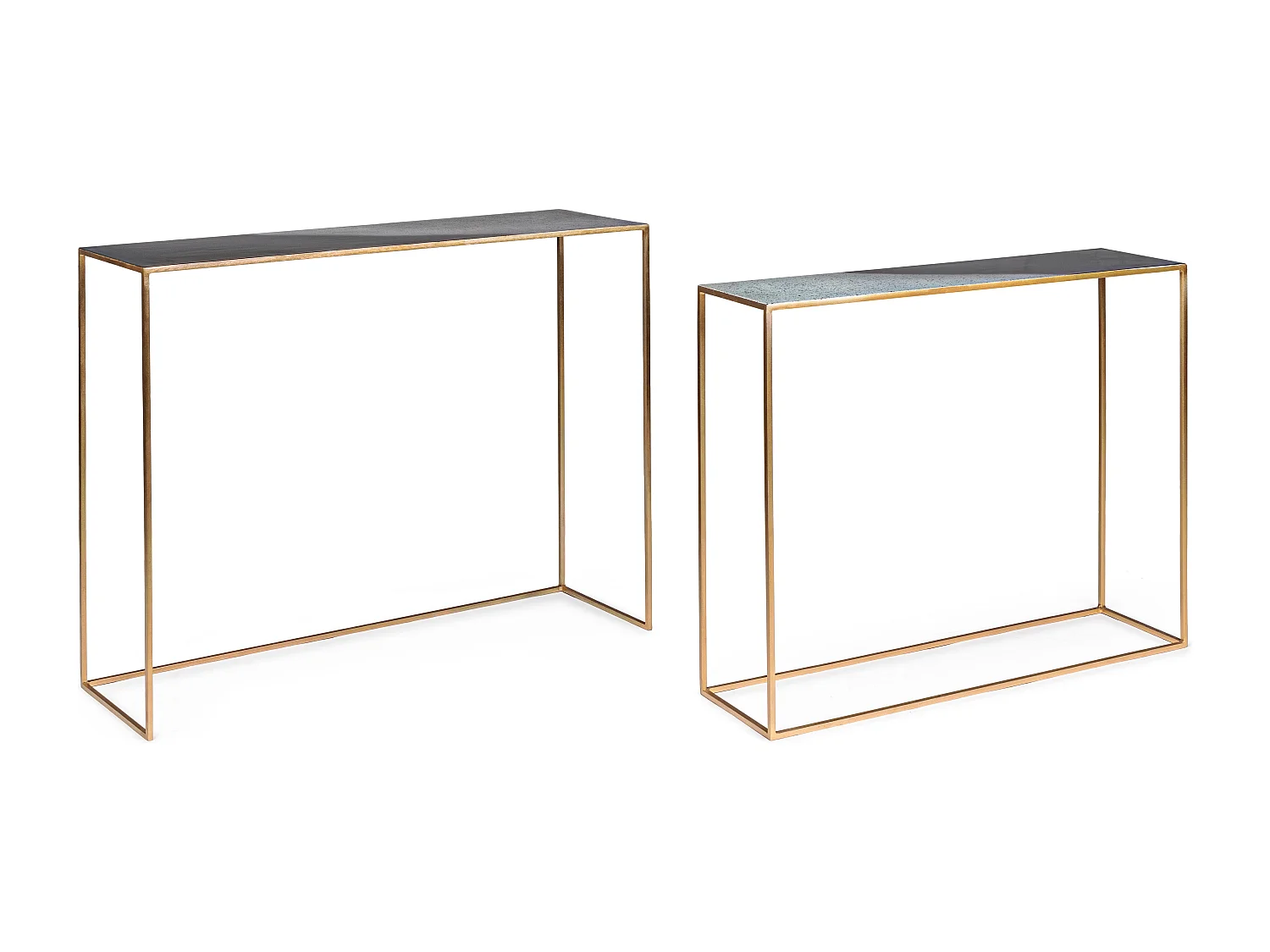 Ida veelkleurige stalen console - Set van 2