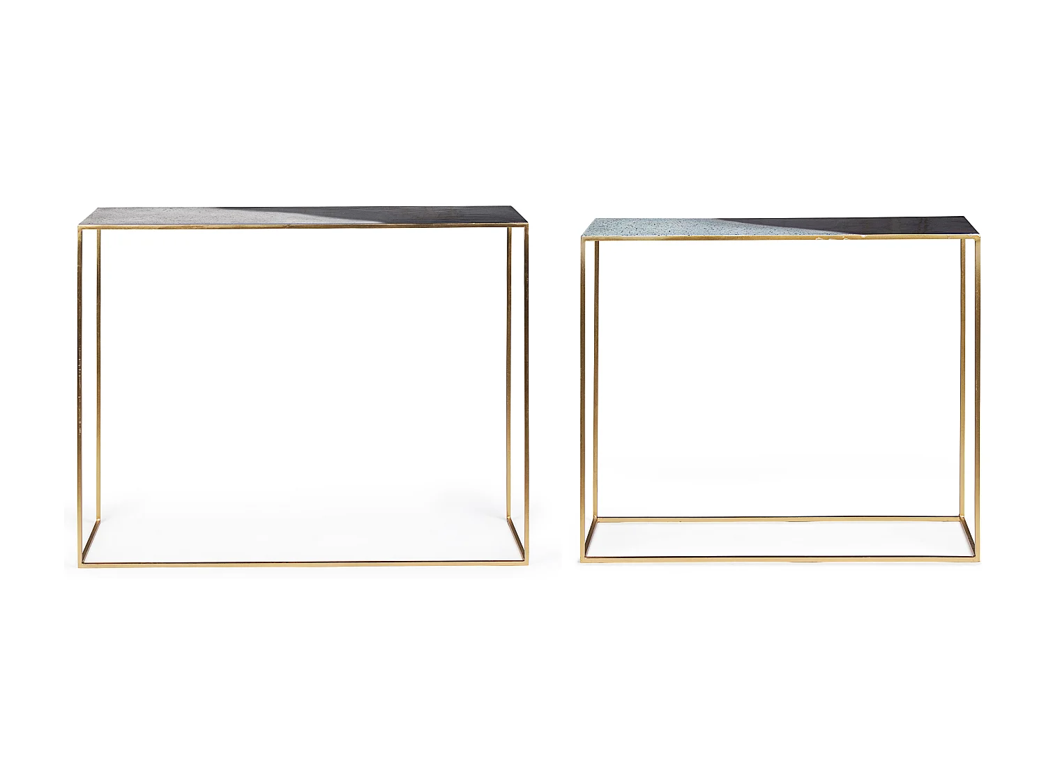 Ida veelkleurige stalen console - Set van 2