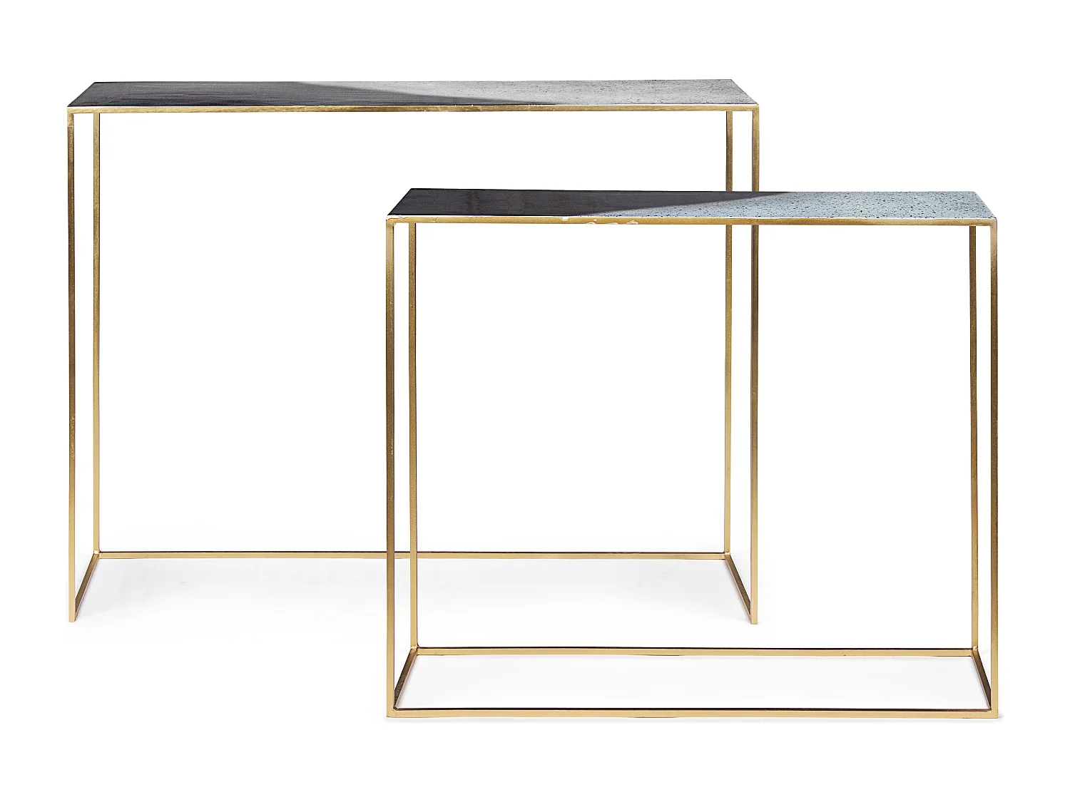 Ida veelkleurige stalen console - Set van 2