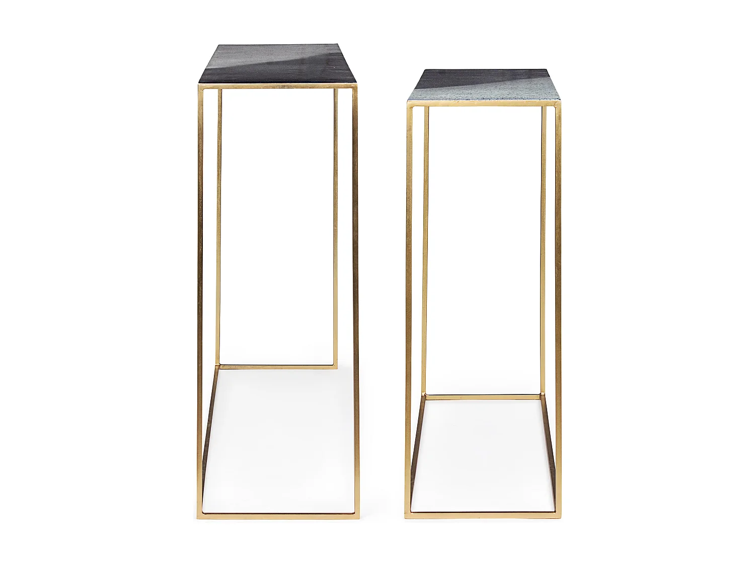 Ida veelkleurige stalen console - Set van 2