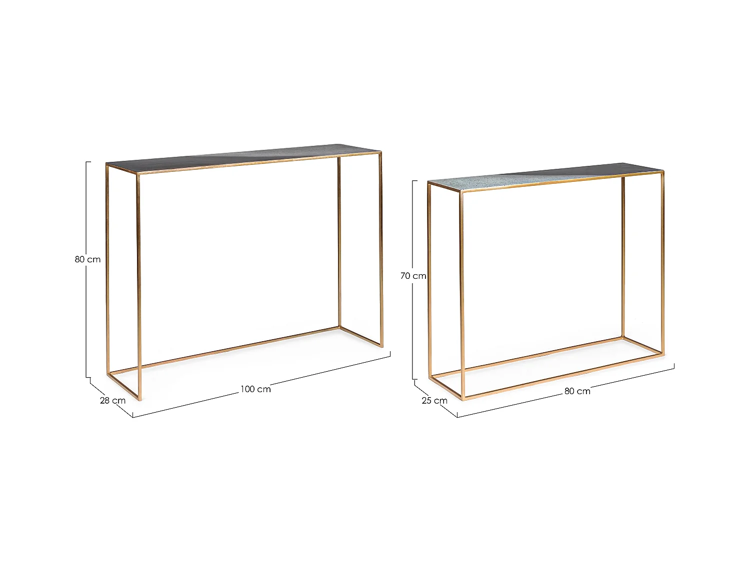 Console en acier multicolore Ida - Lot de 2