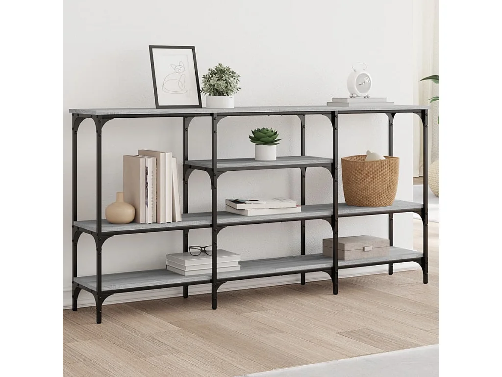Table console sonoma gris 160x29x80 bois d'ingénierie