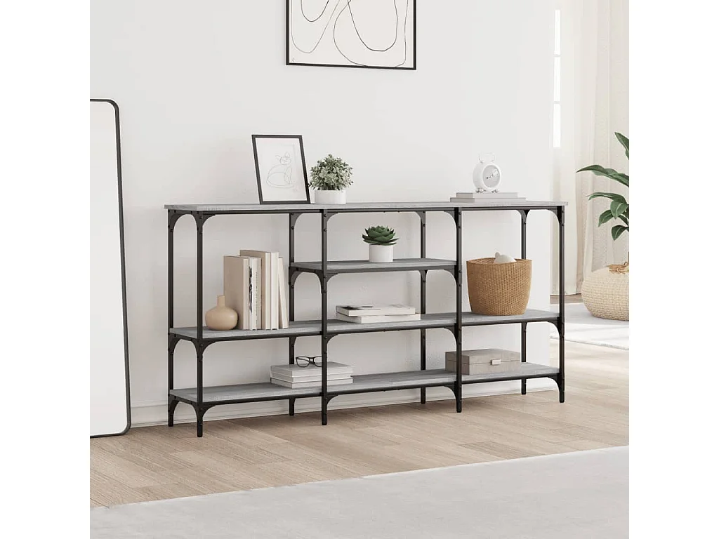 Table console sonoma gris 160x29x80 bois d'ingénierie