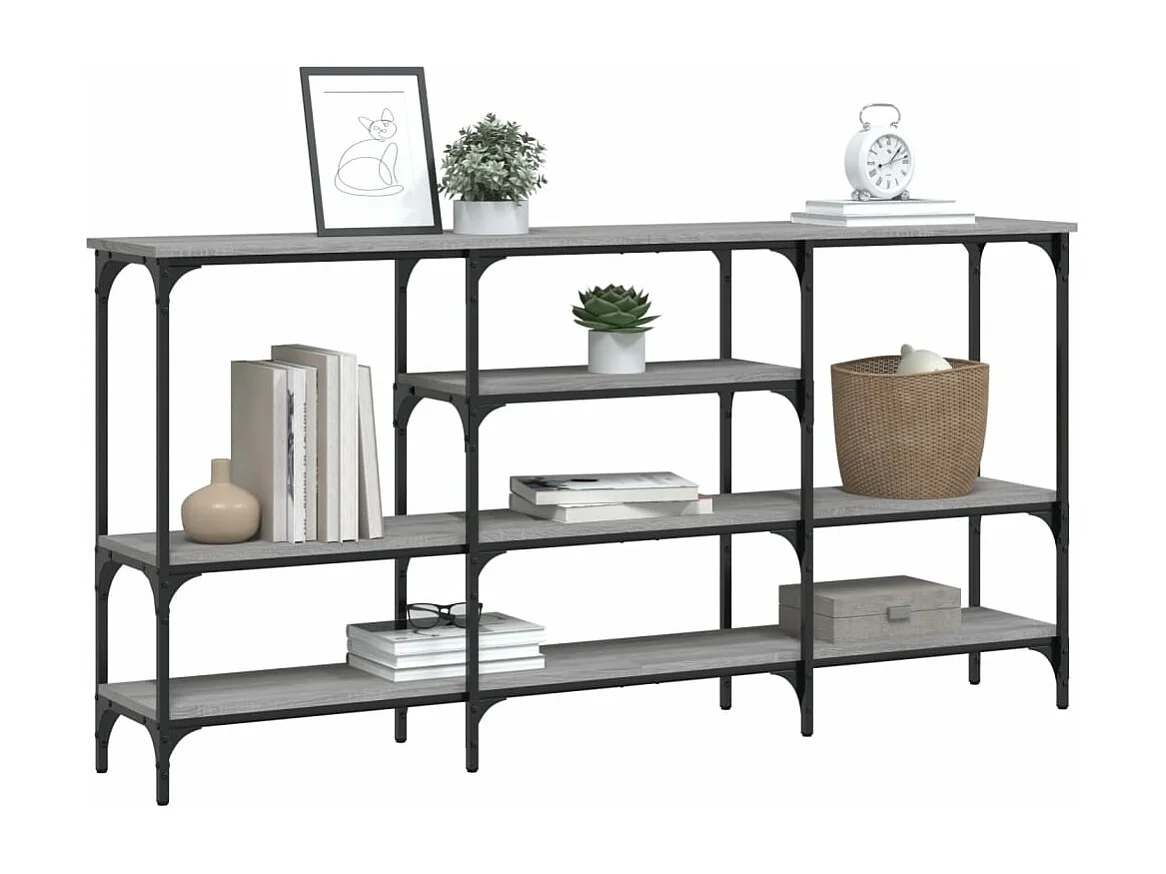 Table console sonoma gris 160x29x80 bois d'ingénierie