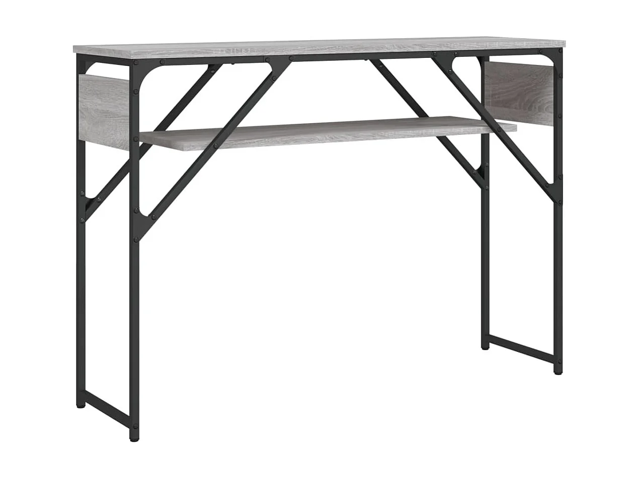 Table console avec étagère sonoma gris 105x30x75