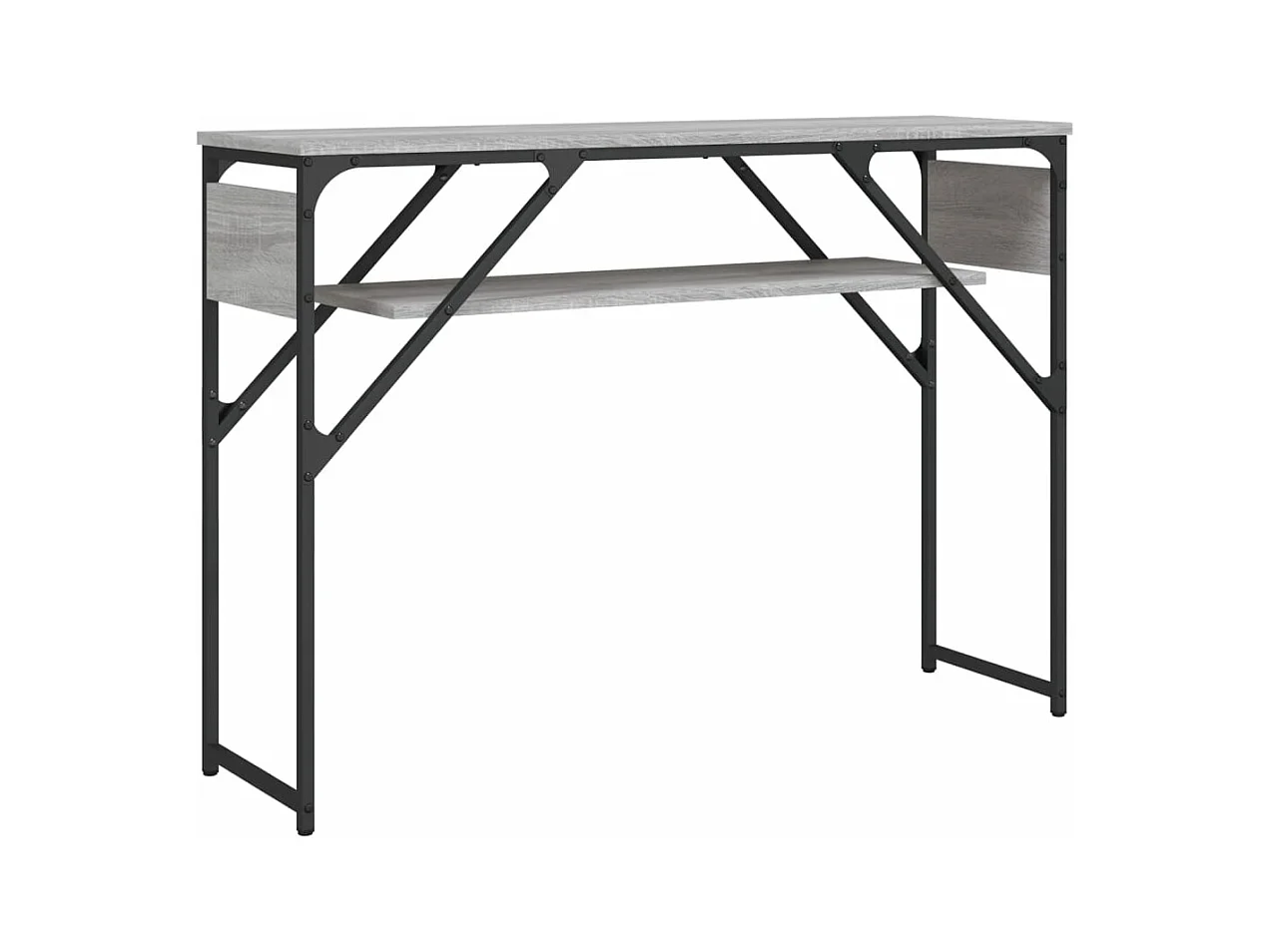 Table console avec étagère sonoma gris 105x30x75