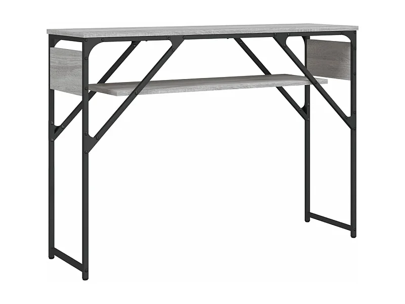 Table console avec étagère sonoma gris 105x30x75