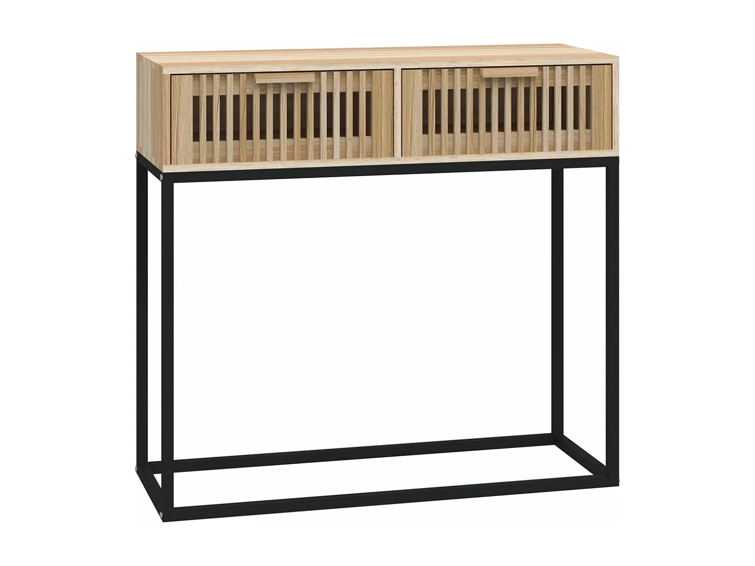 Table console 80x30x75 bois d'ingénierie et fer