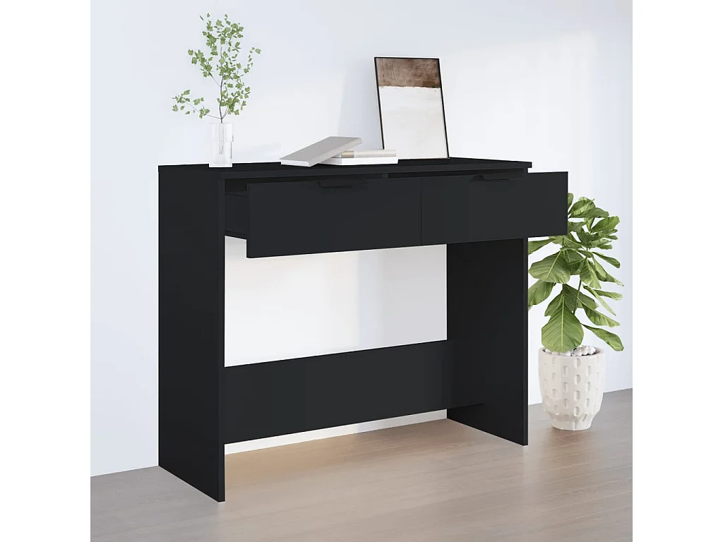 Table console noir 90x36x75 bois d'ingénierie