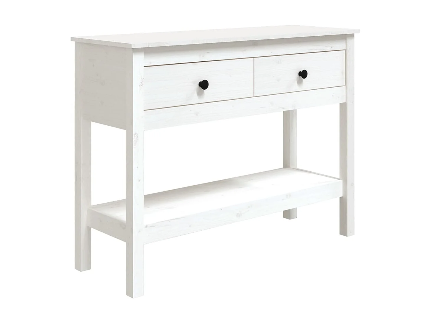 Table console Blanc 100x35x75 Bois massif de pin