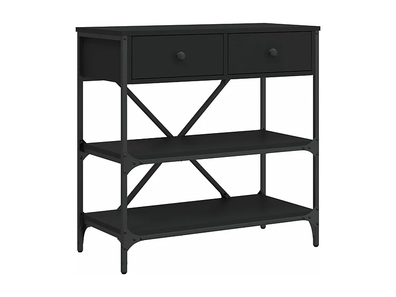 Table console noir 75x34,5x75 bois d'ingénierie