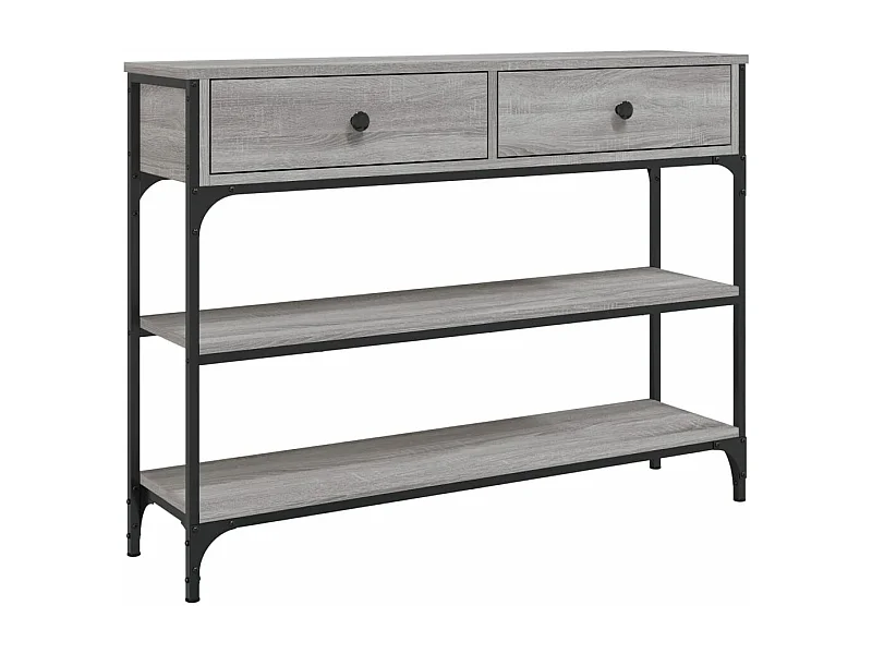 Table console sonoma gris 100x25x75 bois d'ingénierie