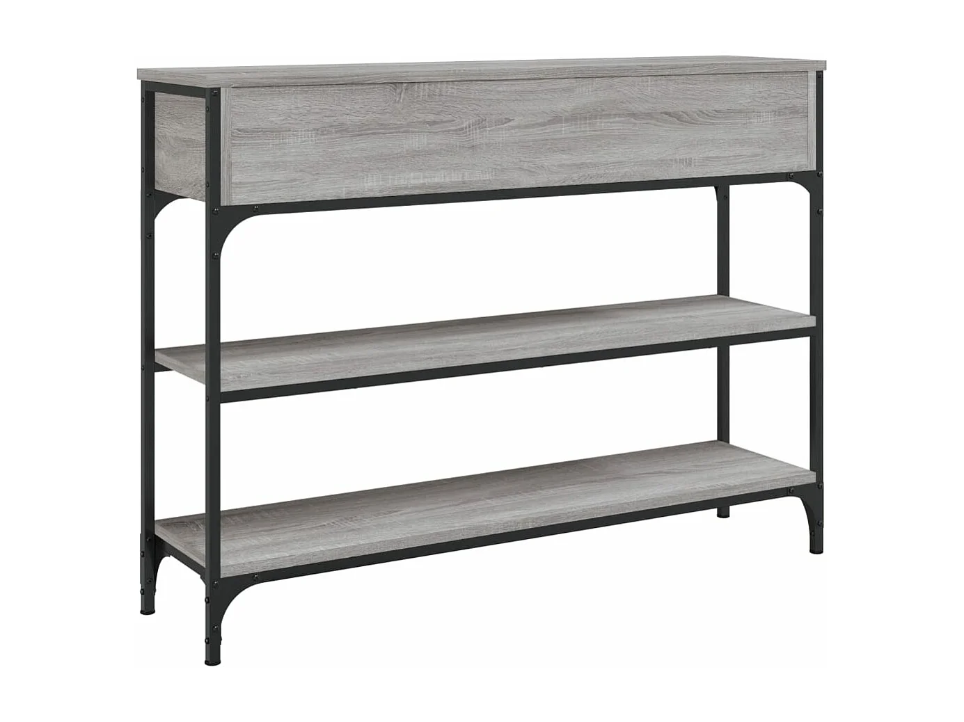 Table console sonoma gris 100x25x75 bois d'ingénierie