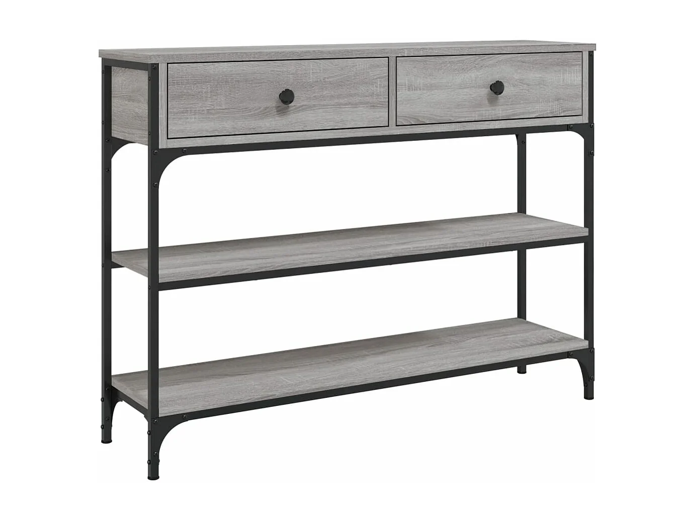 Table console sonoma gris 100x25x75 bois d'ingénierie