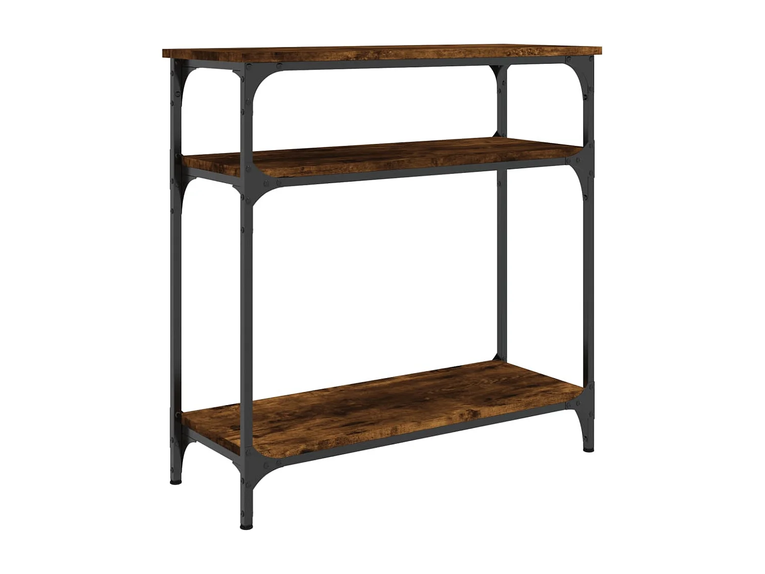 Table console chêne fumé 75x29x75 bois d'ingénierie