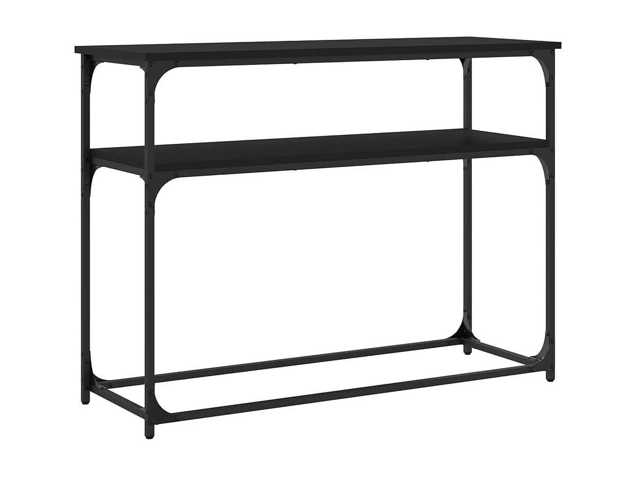 Table console noir 100x35,5x75 bois d'ingénierie