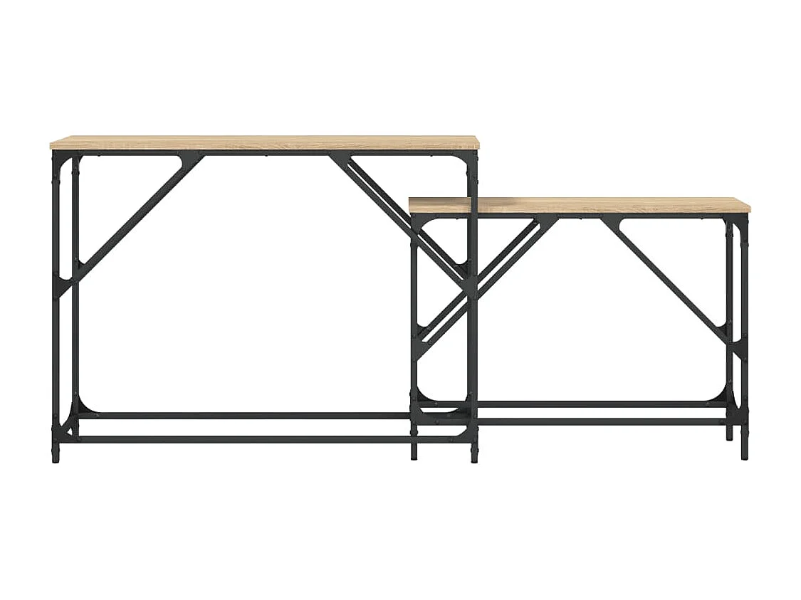 Tables console gigognes 2 pcs chêne sonoma bois d'ingénierie