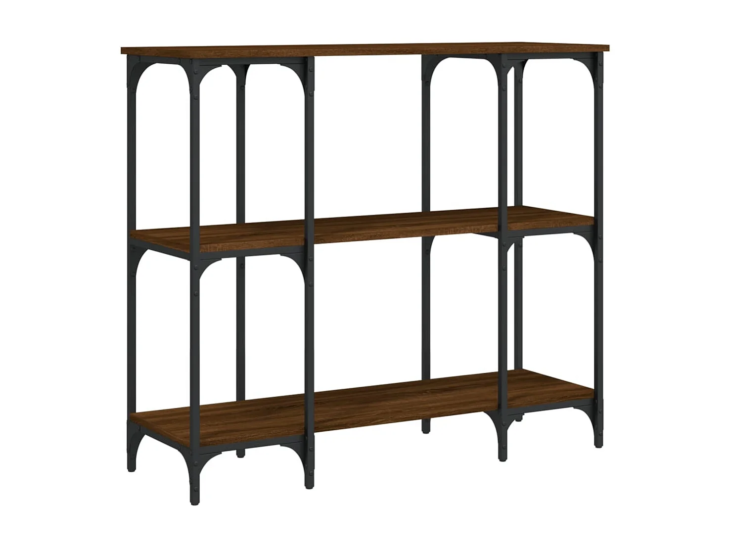 Table console chêne marron 102x35x90 bois d'ingénierie