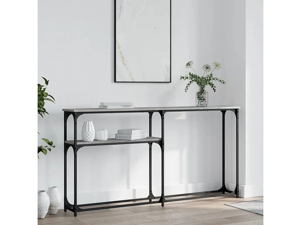 Table console sonoma gris 145x22,5x75 bois d'ingénierie