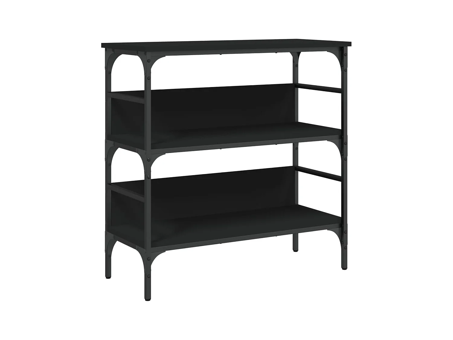 Table console noir 75x32x75 bois d'ingénierie