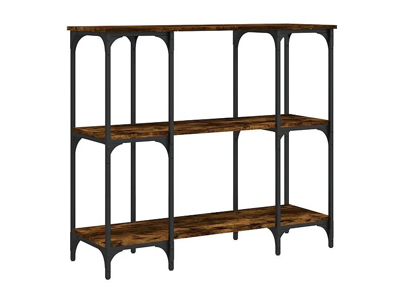 Table console chêne fumé 102x35x90 bois d'ingénierie