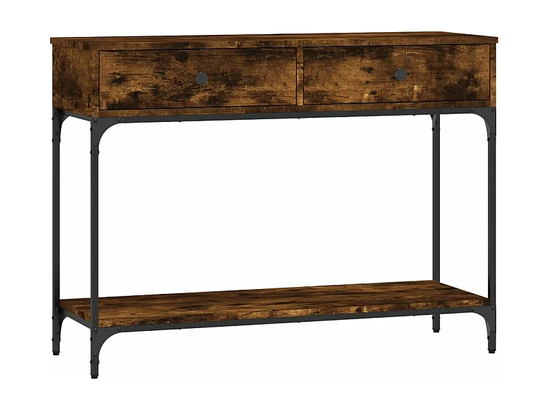 Table console chêne fumé 100x34,5x75 bois d'ingénierie