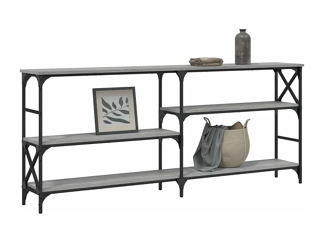 Table console sonoma gris 180x29x76,5 bois d'ingénierie