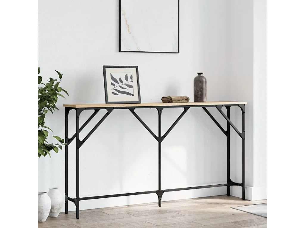 Table console chêne sonoma 140x23x75 bois d'ingénierie