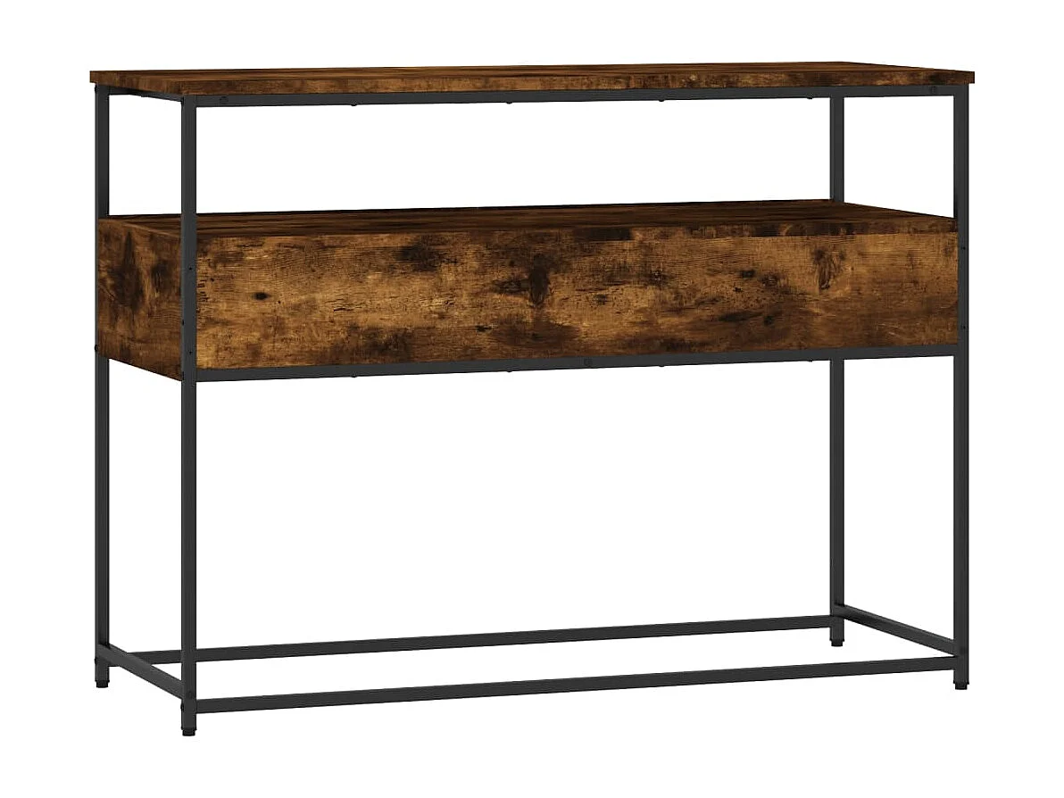 Table console chêne fumé 100x40x75 bois d'ingénierie
