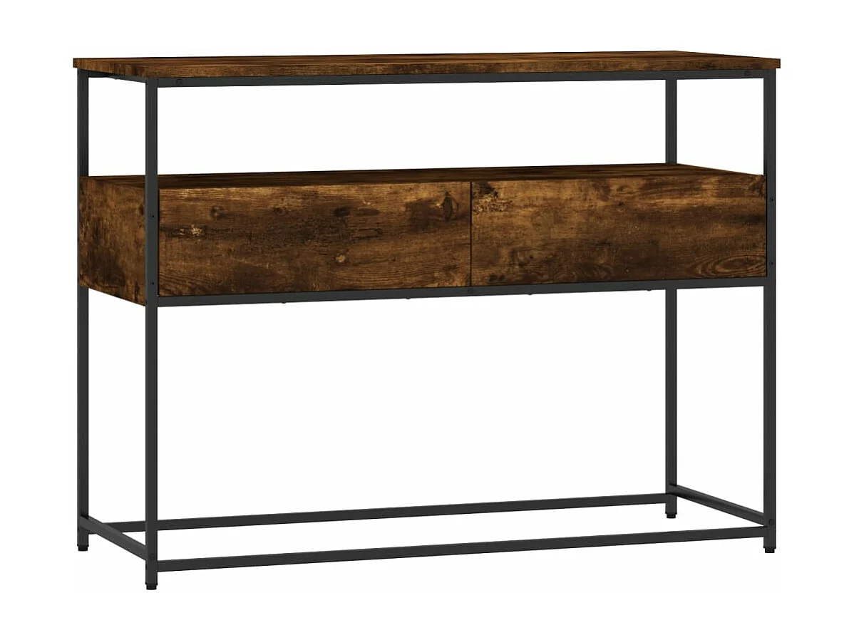 Table console chêne fumé 100x40x75 bois d'ingénierie