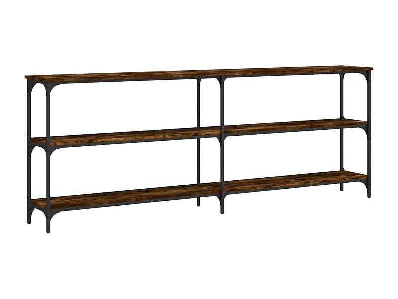 Table console chêne fumé 200x29x75 bois d'ingénierie