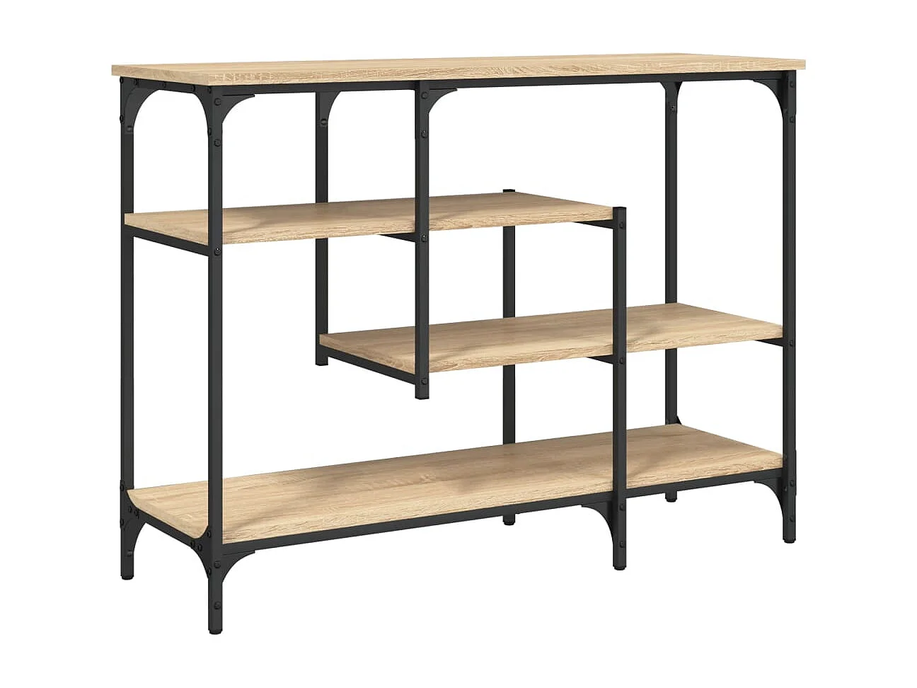 Table console avec étagères chêne sonoma 100x35x75