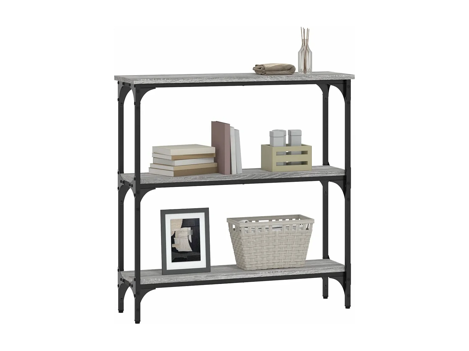 Table console sonoma gris 75x22,5x75 bois d'ingénierie