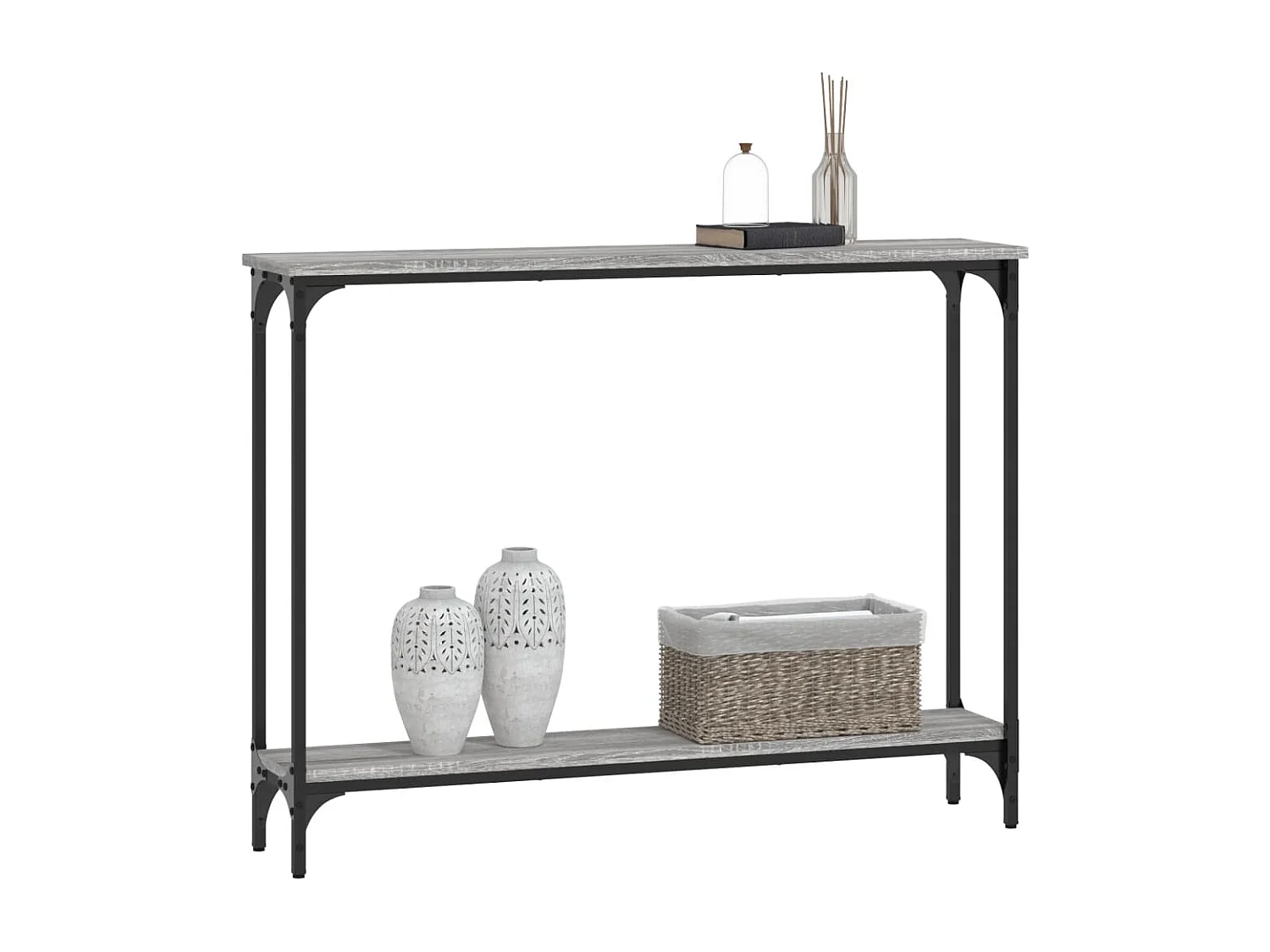 Table console sonoma gris 100x22,5x75 bois d'ingénierie
