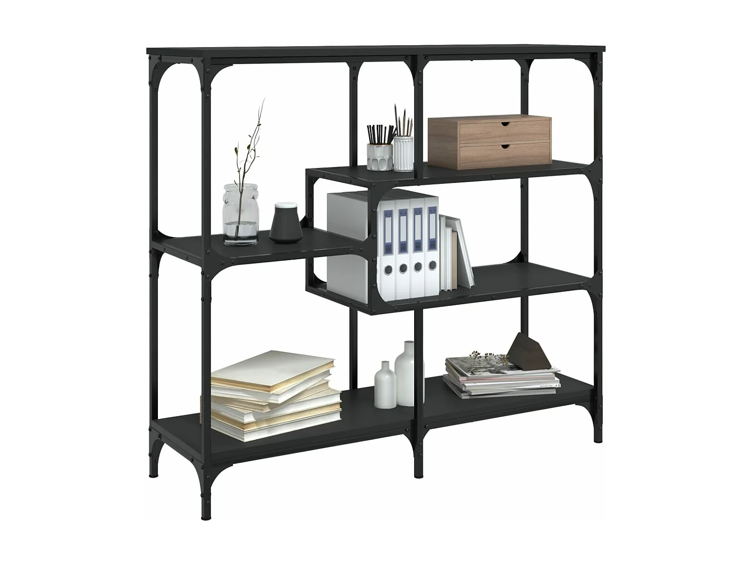 Table console noir 103x32x95 bois d'ingénierie