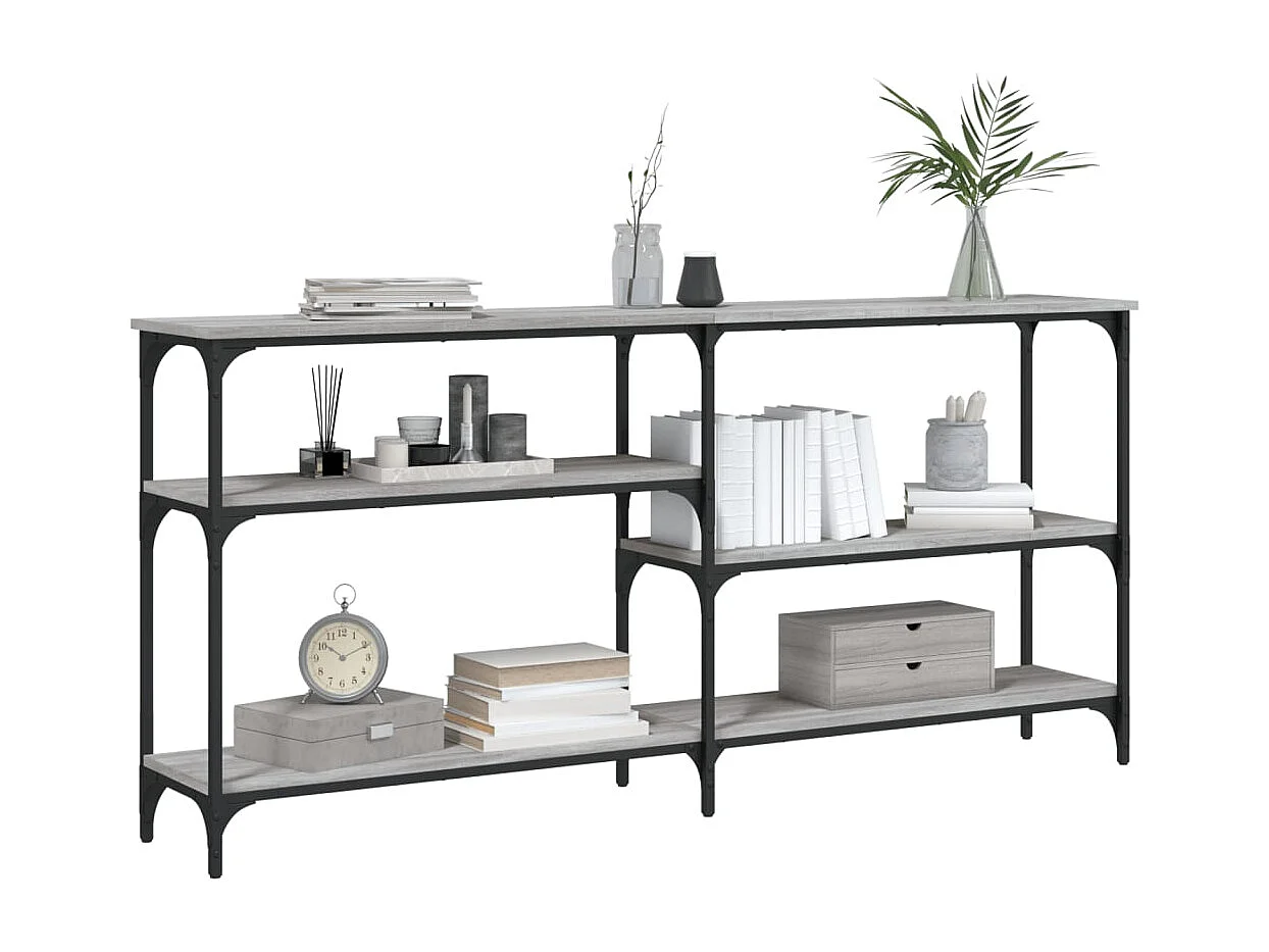 Table console sonoma gris 160x29x75 bois d'ingénierie