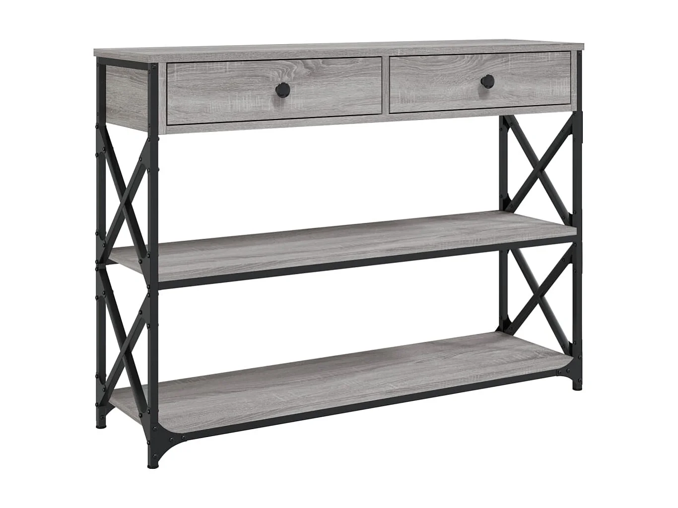 Table console sonoma gris 100x28x75 bois d'ingénierie