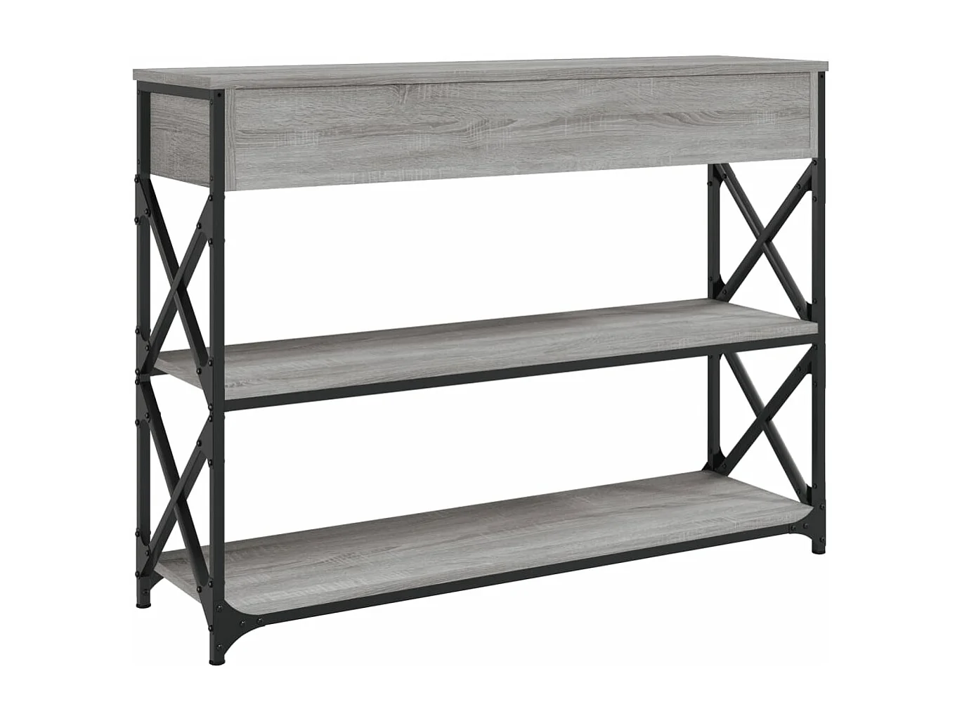 Table console sonoma gris 100x28x75 bois d'ingénierie