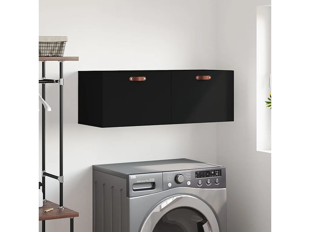 Armoire murale noir 100x36,5x35 bois d'ingénierie